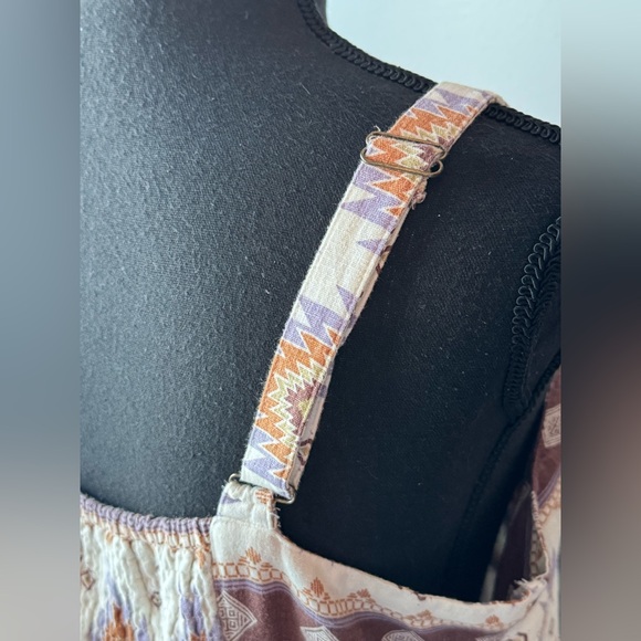 Sonoma Geometric Southwestern Print linen blend Midi Dress Large - Picture 6 of 10